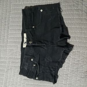 Y2K era wet seal black denim shorts